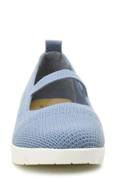 Taryn Rose Flexible Mary Jane Slip On Flat In Blue