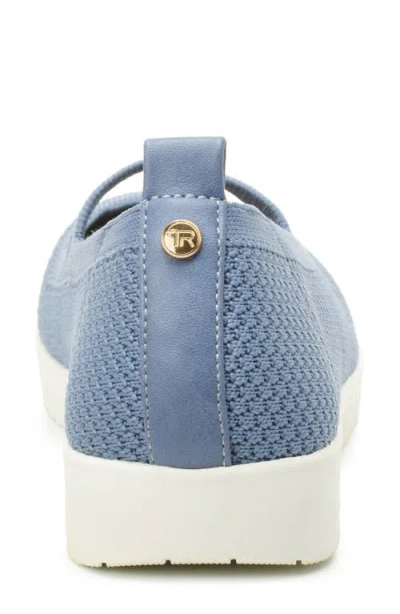 Taryn Rose Flexible Mary Jane Slip On Flat In Blue