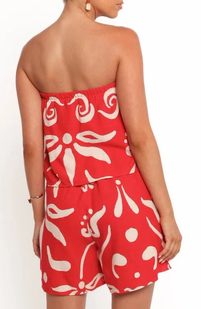 Petal And Pup Petal & Pup Herbie Strapless Romper In Red