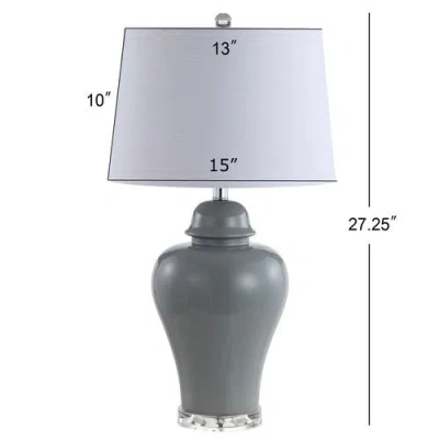 Jonathan Y Set Of 2 Winnie 27in Ceramic Urn Led Table Lamps In Gray