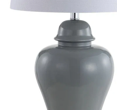 Jonathan Y Set Of 2 Winnie 27in Ceramic Urn Led Table Lamps In Gray