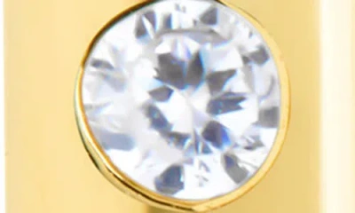 Sterling Forever Casey Cubic Zirconia Rectangular Hoop Earrings In Gold