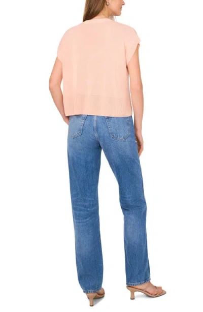 Halogen ® Crewneck Rib Sweater Top In Sugar Peach