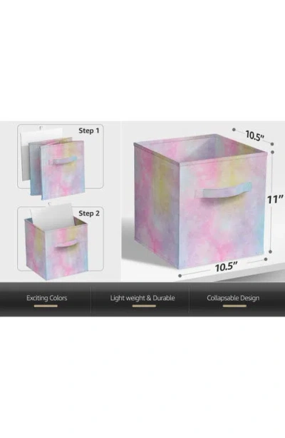 Sorbus 6-pack Foldable Storage Cube Bins In Rainbow Sparkle