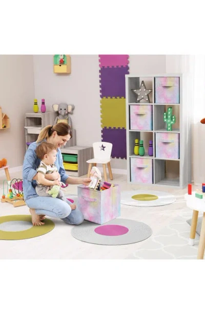 Sorbus 6-pack Foldable Storage Cube Bins In Rainbow Sparkle