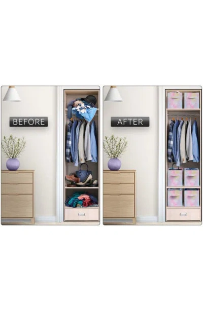 Sorbus 6-pack Foldable Storage Cube Bins In Rainbow Sparkle