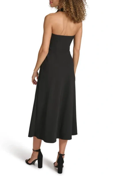 Siena Soft Touch Gab Midi Dress In Black