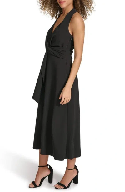 Siena Soft Touch Gab Midi Dress In Black
