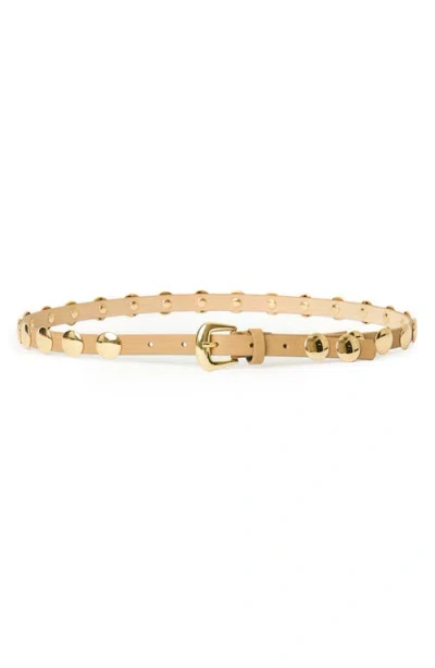 B-low The Belt Ames Studded Leather Belt In Vacchetta Gold