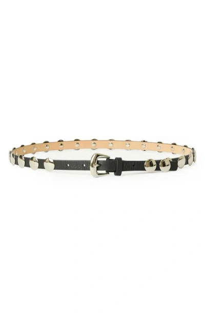 B-low The Belt Ames Studded Leather Belt In Black Silver