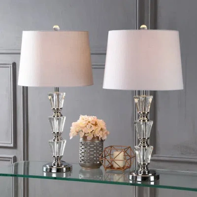 Jonathan Y Layla 27" Crystal Led Table Lamp, Clear In Clear