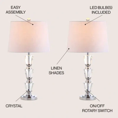 Jonathan Y Layla 27" Crystal Led Table Lamp, Clear In Clear