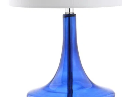 Jonathan Y Cecile 25.5" Glass Teardrop Led Table Lamp In Cobalt Blue
