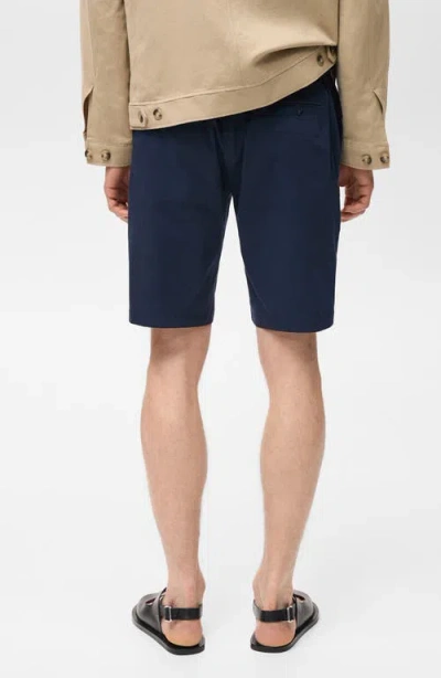 Mango Slim Fit Flat Front Bermuda Chino Shorts In Blue