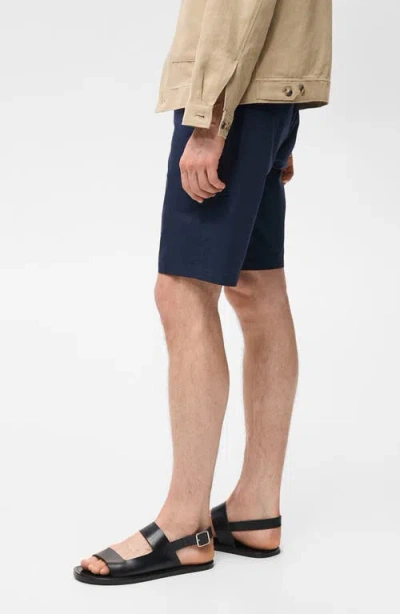 Mango Slim Fit Flat Front Bermuda Chino Shorts In Blue