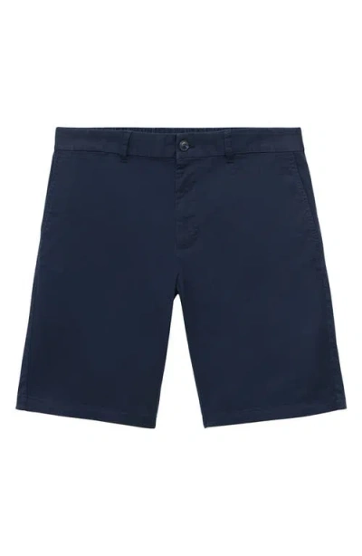 Mango Slim Fit Flat Front Bermuda Chino Shorts In Blue