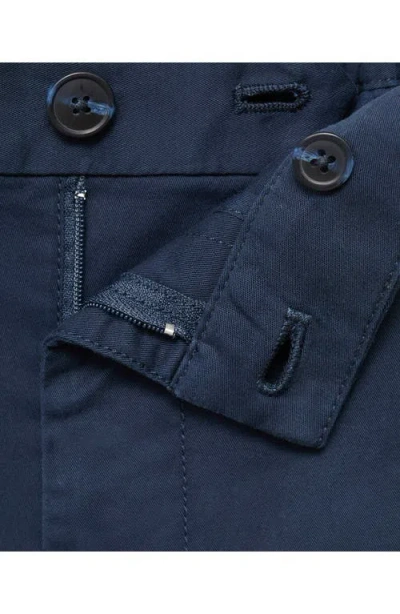 Mango Slim Fit Flat Front Bermuda Chino Shorts In Blue