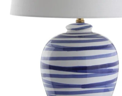 Jonathan Y Joelie 29" Ceramic Led Table Lamp In Blue/white