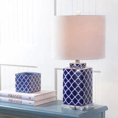 Jonathan Y Designs Clarke 23in Chinoiserie Table Lamp In Blue | ModeSens