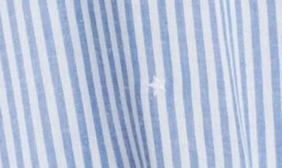 Beachlunchlounge Rosie Embroidered Tie Front Short Sleeve Button-up Shirt In Half Moon Bay