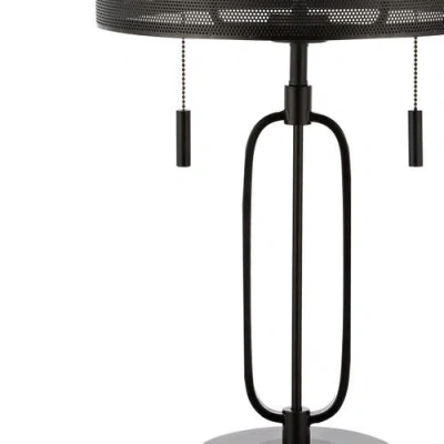 Jonathan Y Hank 27" 2-light Industrial Farmhouse Iron Led Table Lamp With Usb Charging Port, Oil Rub In Oil Rubbed Bronze