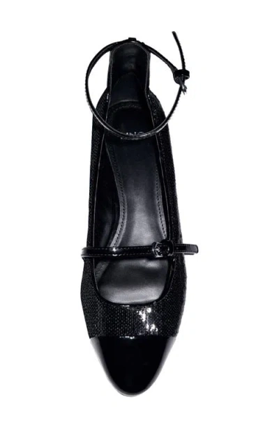 Mango Ankle Strap Pump In Black