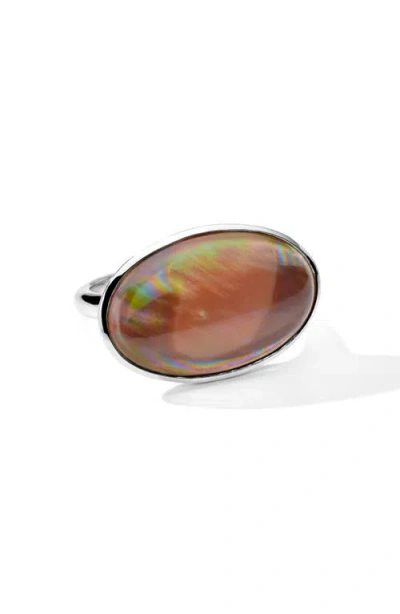 Ippolita Sterling Silver 925 Polished Rock Candy Stone Cabochon Ring In Silver Multi