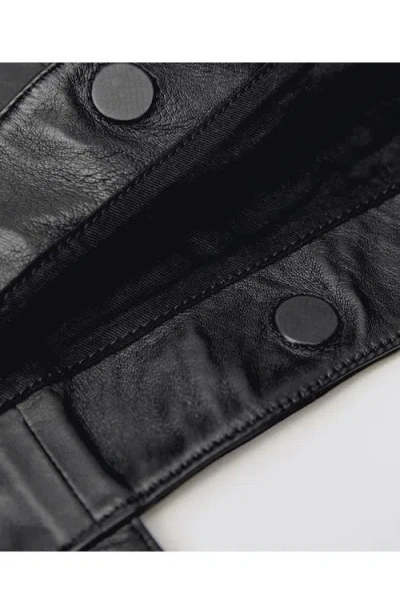 Mango Patchwork Leather Shopper Bag In Black