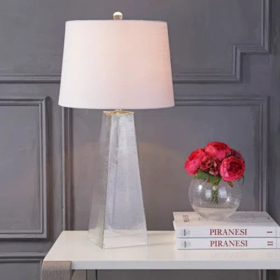 Jonathan Y Dylan 28.5" Glass Led Table Lamp, Clear In Clear