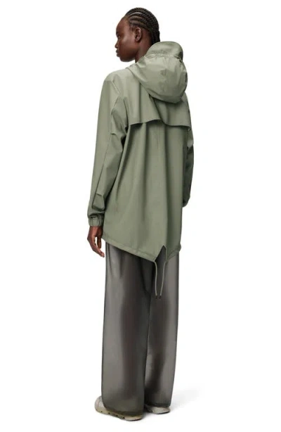 Rains Fishtail Hooded Rain Jacket In Green