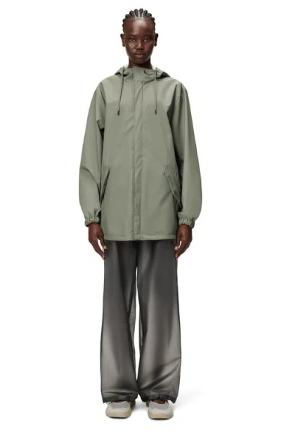 Rains Fishtail Hooded Rain Jacket In Green