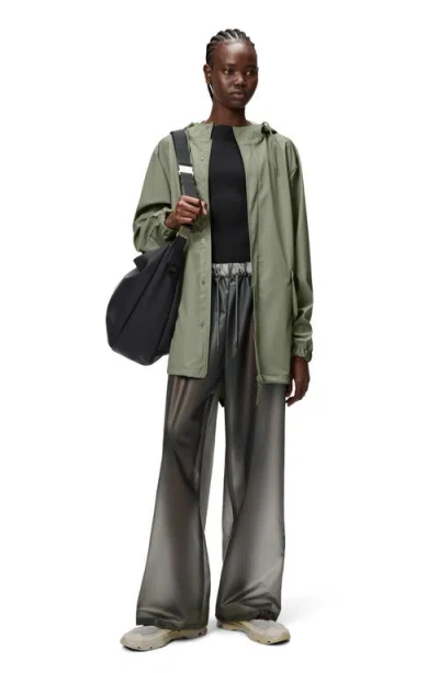 Rains Fishtail Hooded Rain Jacket In Green