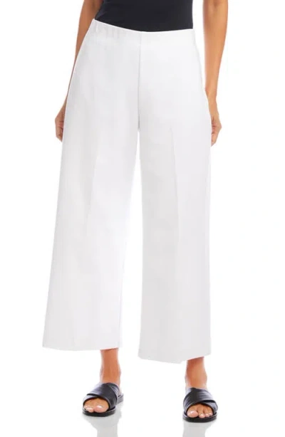 Karen Kane Crop Wide Leg Pants In White