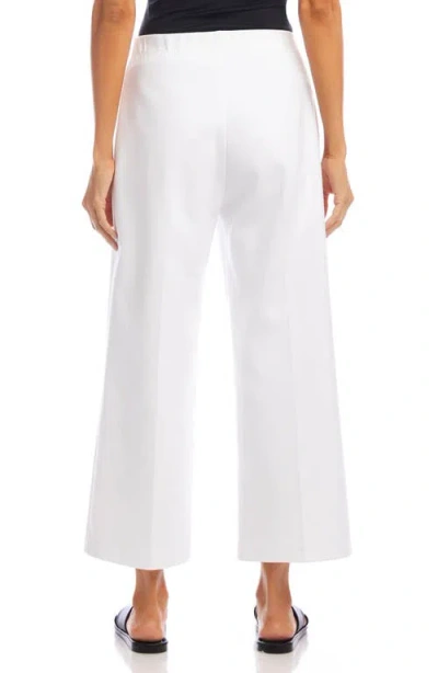Karen Kane Crop Wide Leg Pants In White