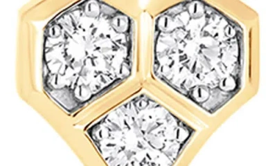 Sara Weinstock 18k Yellow Gold Diamond Honey Comb Heart Stud Earrings In Yellow Gold