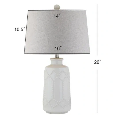 Jonathan Y Alice 26" Ceramic Led Table Lamp, Cream In Cream