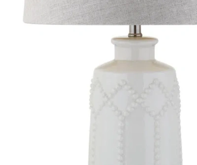 Jonathan Y Alice 26" Ceramic Led Table Lamp, Cream In Cream