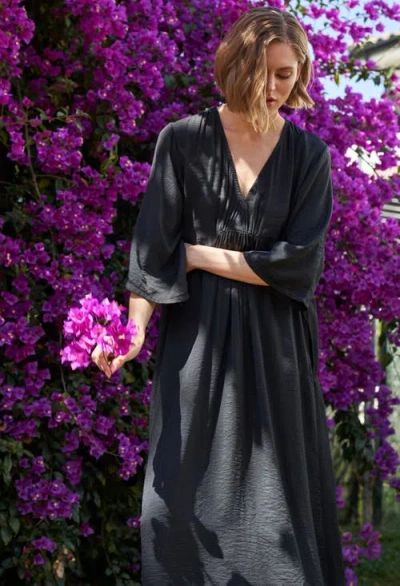 Ocean + Main Ocean+main Cupro Rouched Front Caftan In Multi