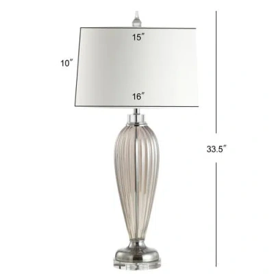 Jonathan Y Designs Julian 33.5in Led Table Lamp In Smoked Gray