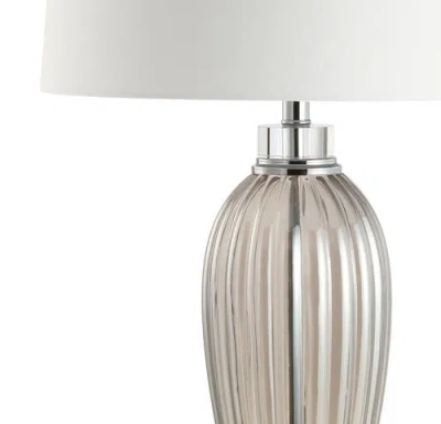 Jonathan Y Designs Julian 33.5in Led Table Lamp In Smoked Gray