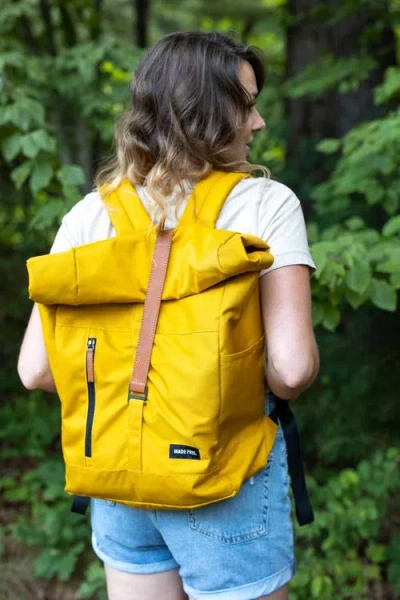 Made Free Roll Top Pack Backpack In Mustard