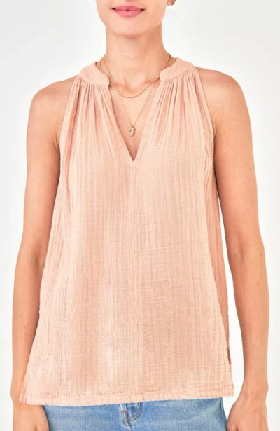 Ocean + Main Ocean+main Sleeveless Gauze Top In Nude