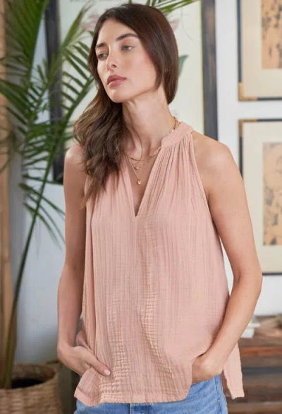 Ocean + Main Ocean+main Sleeveless Gauze Top In Nude