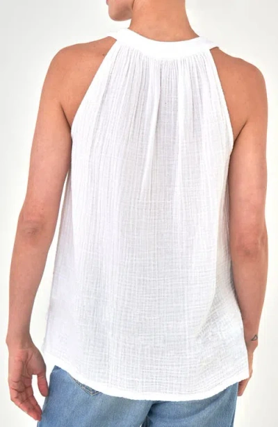 Ocean + Main Ocean+main Sleeveless Gauze Top In White