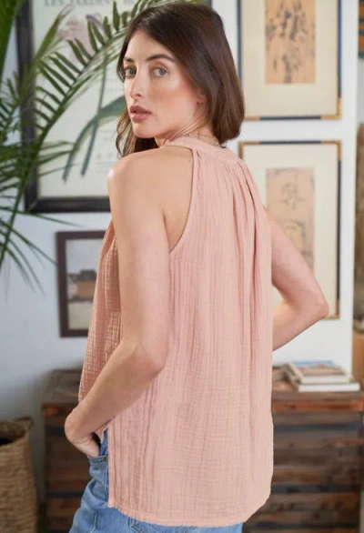 Ocean + Main Ocean+main Sleeveless Gauze Top In Nude