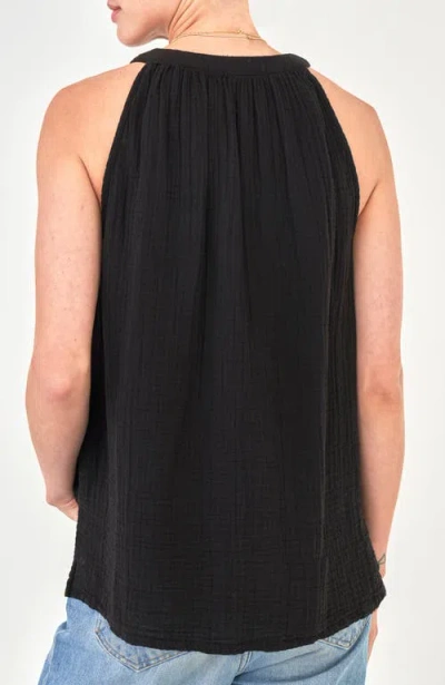 Ocean + Main Ocean+main Sleeveless Gauze Top In Black