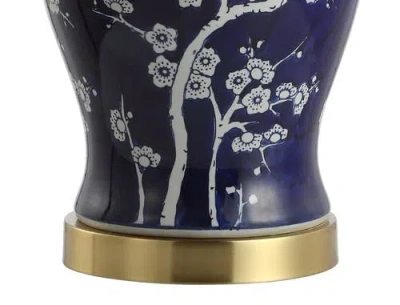 Jonathan Y Designs Gracie 29.5in Ginger Jar Led Table Lamp In White/navy