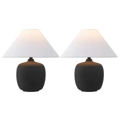 Jonathan Y Delphi 18.25" Minimalist Scandinavian Resin/iron Led Table Lamp In Matte Black