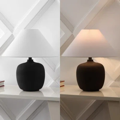 Jonathan Y Delphi 18.25" Minimalist Scandinavian Resin/iron Led Table Lamp In Matte Black