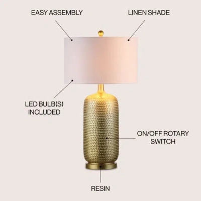 Jonathan Y Sophia 30" Resin Led Table Lamp In Gold